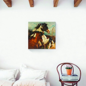 Tablou canvas cai indian sălbatic