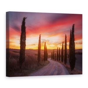 Tablou canvas - Apus De Soare Toscana, Italia, Drum, Mod, 75 x 100 cm