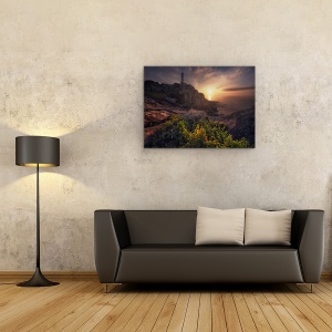 Tablou canvas - Apus In Nariga, Far, Peisaj Marin, Spania, Mare, Soare, 50 x 70 cm - Img 2