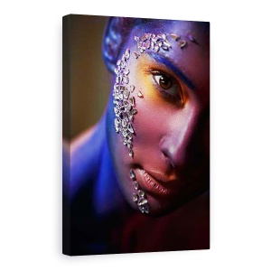 Tablou Canvas - Aschii, Portret, Fata, Ochi, Machiaj, Diamante, 60 x 90 cm