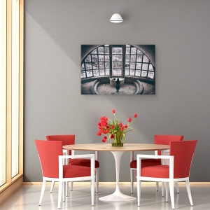 Tablou canvas - Baie Darapanata, Vedere, Fereastra, Femeie, Singur, 60 x 90 cm - Img 4