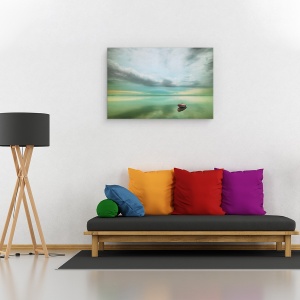 Tablou canvas - Barca, Calm, Singuratic, Apa, Verde, 40 x 60 cm - Img 2