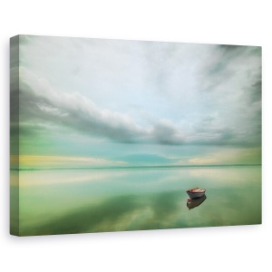 Tablou canvas - Barca, Calm, Singuratic, Apa, Verde, 60 x 90 cm