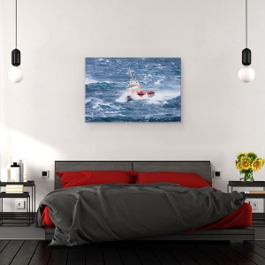 Tablou canvas - Barca Pilot, Remorcher, Mare, Ocean, Valuri, Islanda, 40 x 60 cm - Img 3