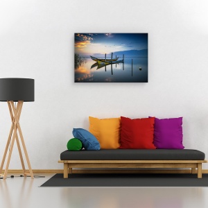 Tablou canvas - Barci, Peisaj, Apa, Apus De Soare, Lumina, 60 x 90 cm - Img 2