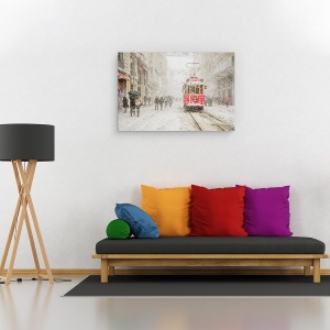 Tablou canvas - Beyoalu, Tramvai, Tren, Transport, Vehicul, Vremea, 60 x 90 cm - Img 2