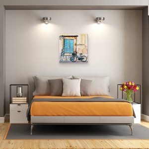 Tablou canvas - Bicicleta De Langa Vechea Fereastra, Bicicleta, Fereastra, Vechi, Arhitectura, Ruinat, 90 x 90 cm - Img 3