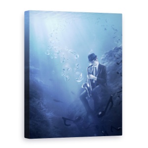 Tablou canvas - Blues, Albastru, Blues, Bule, Muzica, Muzician, 60 x 80 cm