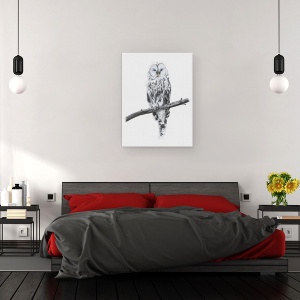 Tablou canvas - Bufnita Libertatii, Carisma, Inteligenta, Armonie, Pasare, Salbatic, 60 x 80 cm - Img 3