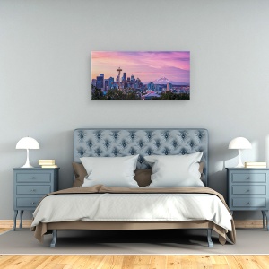 Tablou canvas - Buna Dimineata, Seattle, Cer, Rainier, Rasarit De Soare, Mount Rainer, 50 x 100 cm - Img 3