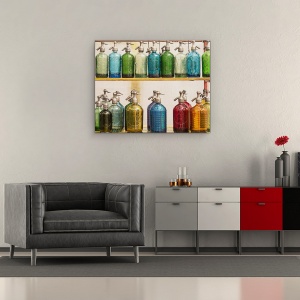 Tablou Canvas - Butelii Seltzer, Sticle, Culori, Buenos Aires, Piata, Argentina, 60 x 75 cm - Img 2