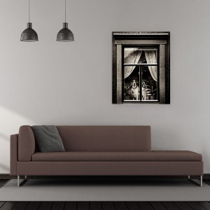 Tablou canvas - Caini, Fereastra, Vara, Rognan, Norvegia, 60 x 75 cm - Img 2