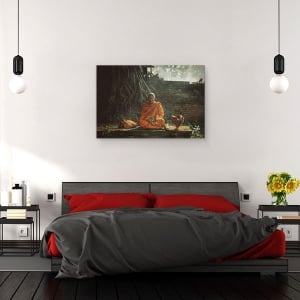 Tablou canvas - Calugar, Cultura, Traditional, Budhism, Thailanda, Zen, 60 x 90 cm - Img 3