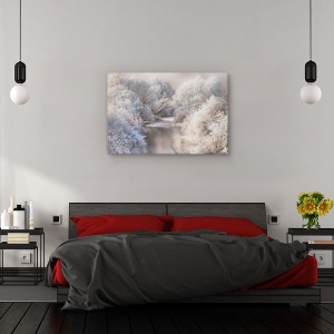 Tablou canvas - Cantec de iarna, Peisaj, Iarna, Zapada, Gheata, 60 x 90 cm - Img 3
