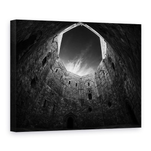 Tablou canvas - Cer Octogonal, Castel, Ezoteric, Alb-Negru, 50 x 70 cm