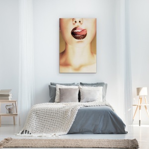 Tablou Canvas - Ciocolata, Ciocolata, Fata, Buze, Rusia, Limba, 80 x 120 cm - Img 3