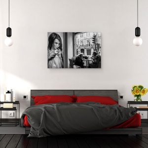 Tablou canvas - Conversatii, Cafea, Cuplu, Vorbesc, Pereche, Bautura, Cana, 80 x 120 cm - Img 3