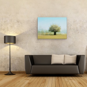 Tablou canvas - Copac Cu Flori, Iarba, Camp, 75 x 100 cm - Img 2