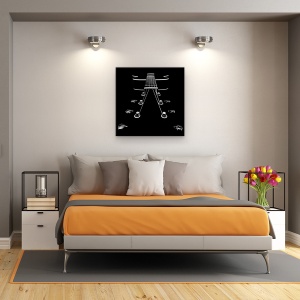 Tablou Canvas - Copilul Meu Nou, Chitara, Instrument, Contrast, Grafic, 90 x 90 cm - Img 3