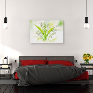 Tablou canvas - Crinul Din Vale, Flori, Verde, Luminos, 40 x 60 cm - Img 3