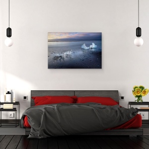 Tablou canvas - Cristal de Gheata, Peisaj, Apa, Zapada, Cer, Mare, Nori, 40 x 60 cm - Img 3