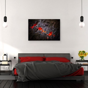 Tablou canvas - Cristalizare, Eruptie, Vulcan, Lava, Magma, Rosu, Peisaj, 40 x 60 cm - Img 3
