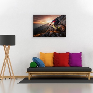 Tablou canvas - Cu Bicicleta In Apusul Auriu, In Aer Liber, Aventura, 40 x 60 cm - Img 2