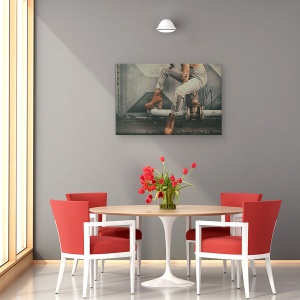 Tablou canvas - Cui ii Pasa, Atitudine, Blugi, Haine, Moda, Teava, 80 x 120 cm - Img 4