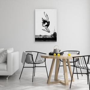 Tablou canvas - Dans , Danseaza, Performanta, Alb-Negru, Pozeaza, Sari, 60 x 90 cm - Img 4