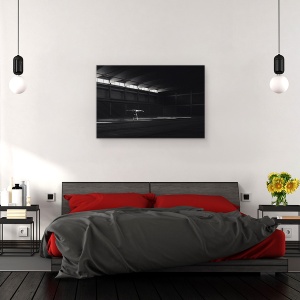 Tablou canvas - Dansand In Lumina, Gimnastica, Alb-Negru, Gimnasta, Acrobat, Acrobatie, 60 x 90 cm - Img 3