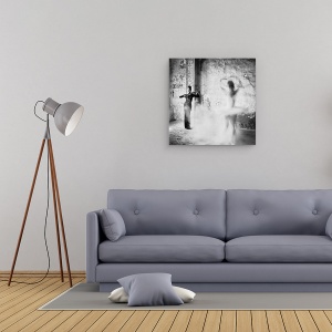Tablou canvas - Danseaza, Danseaza, Dansand, Dansatoare, Oameni, Alb-Negru, 60 x 60 cm - Img 2