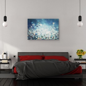 Tablou canvas - Diamante, Flori, Lentile, Estompare, Turcoaz, 80 x 120 cm - Img 3