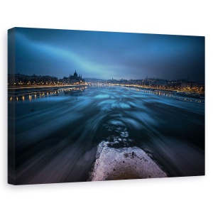 Tablou decorativ iarna Budapesta pe canvas cu peisaj de dimineață