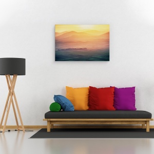 Tablou canvas - Dimineata De Vis, Rasarit De Soare, Palouse, Munti, Dealuri, 40 x 60 cm - Img 2