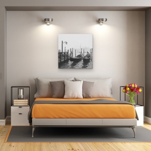 Tablou Canvas - Dimineata In Venetia, Italia, Pier, Turn, Ceata, 60 x 60 cm - Img 3