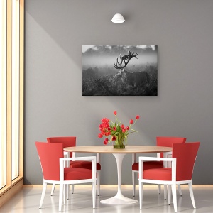 Tablou canvas - Dimineata Insorita, Caprioara, Elan, Coarne De Cerb, 80 x 120 cm - Img 4