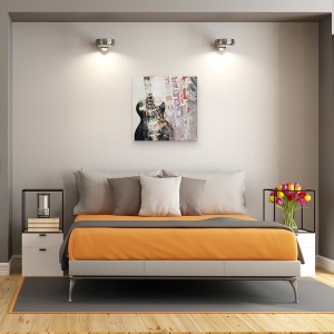 Tablou canvas - Diverse, Muzica, Instrumente muzicale, Chitara, Colorat, 90 x 90 cm - Img 3