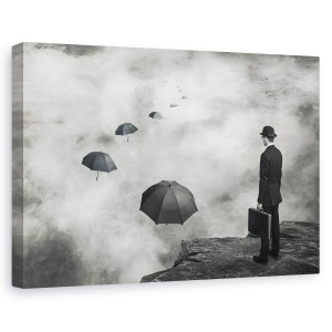 Tablou canvas - Drum Pustiu, Afaceri, Om, Suprarealism, Ireal, Umbrela, 40 x 60 cm