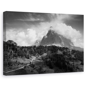 Tablou canvas - Drum Spre Muntele Fumuriu, Peisaj, Alb-Negru, Varf, Summit, 40 x 60 cm