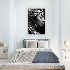 Tablou Canvas - Egipt II, Monede, Model, Cercei, Bijuterii, Moda, 60 x 90 cm - Img 3