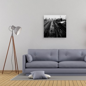 Tablou canvas - Esec, Piatra, Olt, Romania, Alb-Negru, Piese, 90 x 90 cm - Img 2