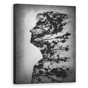 Tablou canvas - Esenta Vietii, Alb-Negru, Figura, Profil, 60 x 75 cm