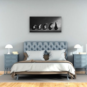 Tablou Canvas - Evolutia, Linie, Coada, Alb-Negru, Fructe, Pere, 50 x 100 cm - Img 3