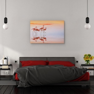 Tablou canvas - Fara titlu, Flori, Pasare, Oglinda, Apa, 60 x 90 cm - Img 3