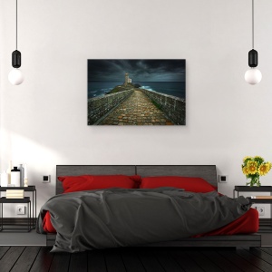 Tablou canvas - Farul, Noapte, Arhitectura, Turn, Perspectiva, 80 x 120 cm - Img 3