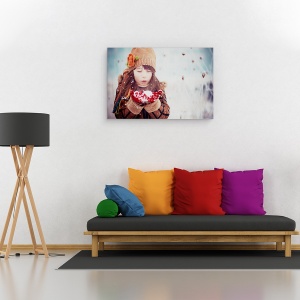 Tablou canvas - Fata, Portret, Fata, Copil, Zapada, 60 x 90 cm - Img 2