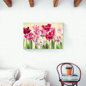 Tablou decorativ cu lalele pe canvas 60x80 cm