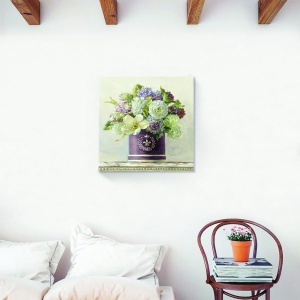 Tablou canvas floral cu buchet colorat 60x60 cm