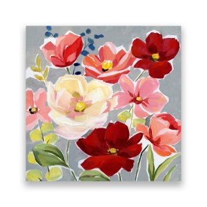 Tablou Canvas - Floral, Flori de la maci, Multicolor, Pictura, 60 x 60 cm