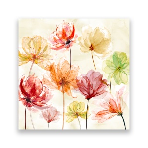 Tablou Canvas - Floral, Flori de maci, Pictura, Multicolor, 60 x 60 cm